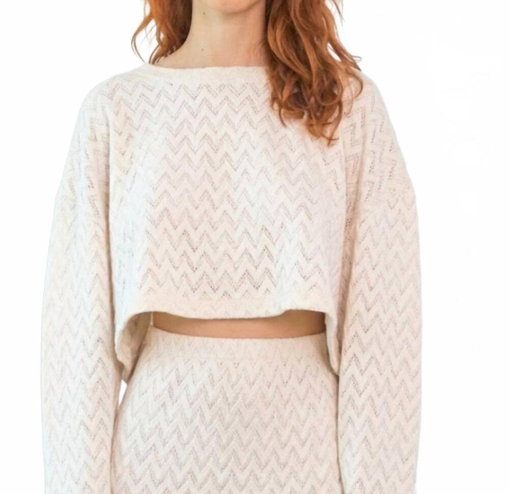 NEW COSSAC crochet crop top in beige